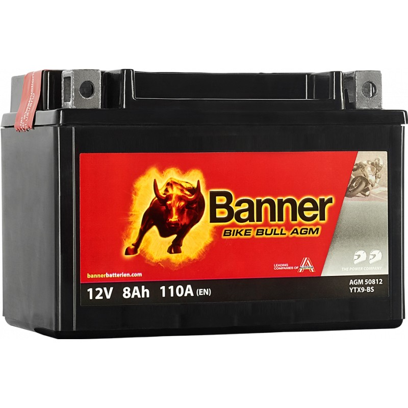 BANNER BIKE BULL AGM YTX9-BS 8AH 110A L+