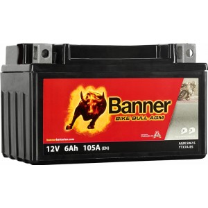 BANNER BIKE BULL AGM YTX7A-BS 6AH 105A L+