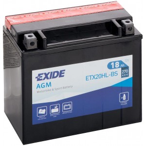 EXIDE BIKE AGM YTX20HL-BS 18AH 270A 12V R+