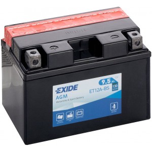 EXIDE BIKE AGM YT12A-BS 9.5AH 130A 12V L+