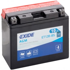 EXIDE BIKE AGM YT12B-BS 10AH 160A 12V L+