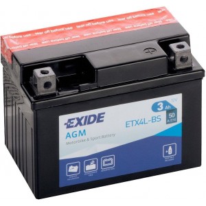 EXIDE BIKE AGM YTX4L-BS 3AH 50A 12V R+