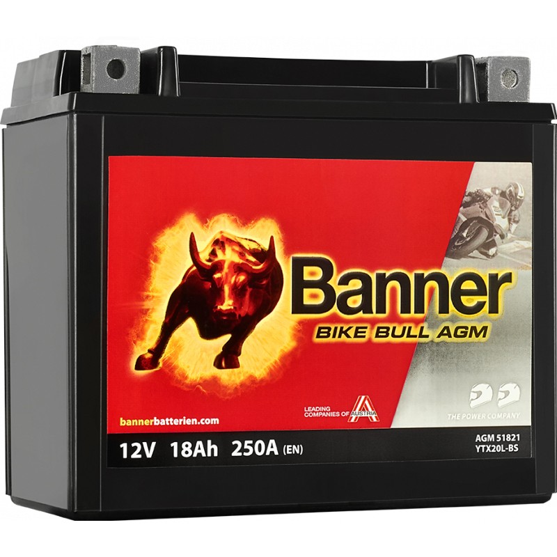 BANNER BIKE BULL AGM YTX20L-BS 18AH 210A R+